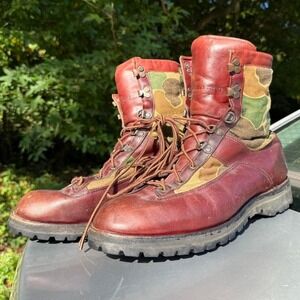 Danner Vintage Red leather Camo military boots 12D 6063 04D854